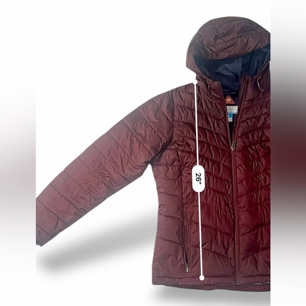 Columbia Womens Omni-Heat Insulated Hooded Burgundy Jacket L Winter Outdoor - Picture 13 of 17